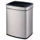  Open Top Metal Trash Can, Rectangle Shape ,12 L/3.2 Gal (Silver)